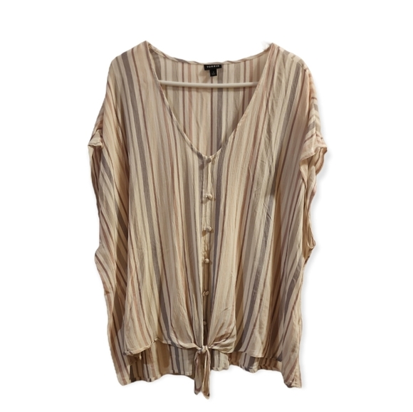 torrid Tops - Torrid Striped Tie Front Top